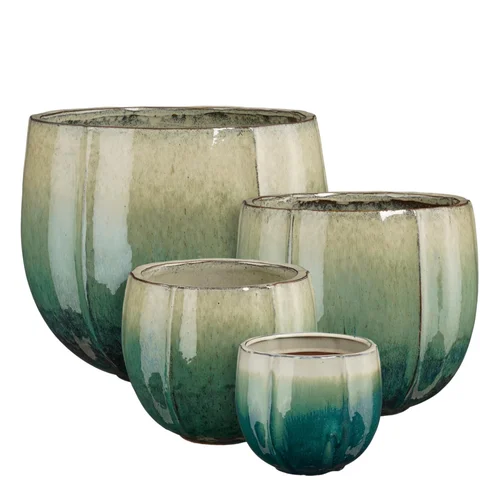 Pot rond en céramique coloris vert Edelman Corsica - Ø 36 x H 34 cm