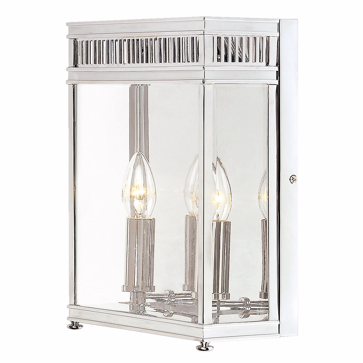 Elstead Holborn – Demi-lanterne murale extérieure à 2 ampoules, chrome poli IP44, E14