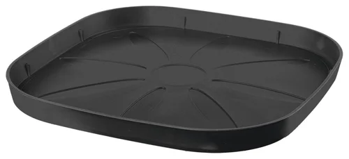 Soucoupe carrée en plastique recyclé anthracite Deroma Origin Anthracite - 24 x 24 x 2,25 cm