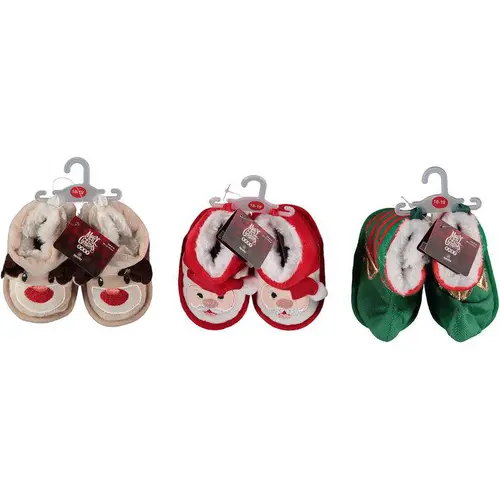 Chaussons de Noël fantaisie pour bébé intérieur fourrure