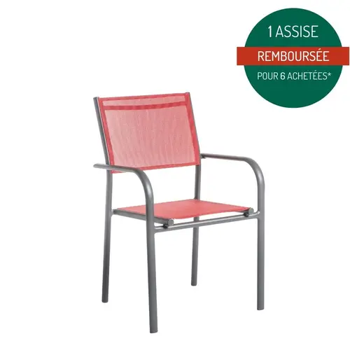 Fauteuil Niello coloris rouge 51 x 56 x 87 cm