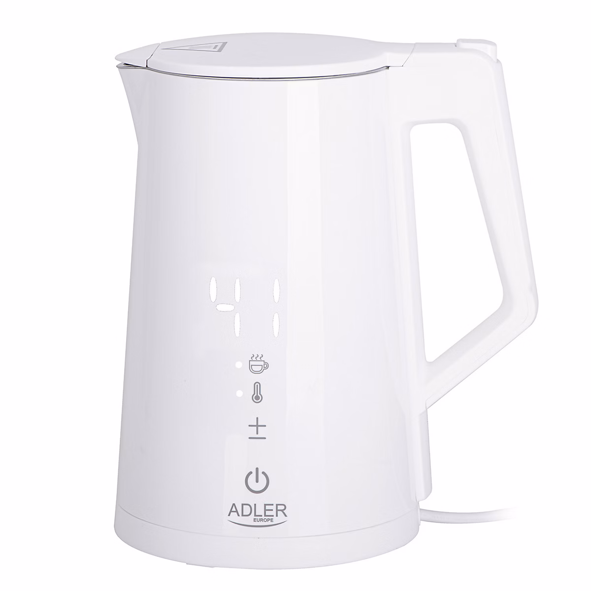 Bouilloire électrique Adler AD 1345W Blanche avec affichage LED et régulation de température 1 – 7 L STRIX
