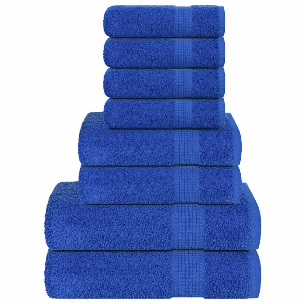 vidaXL Ensemble de serviettes FROGN 8 pcs bleu 360 g/m² – 8 pcs 360 g