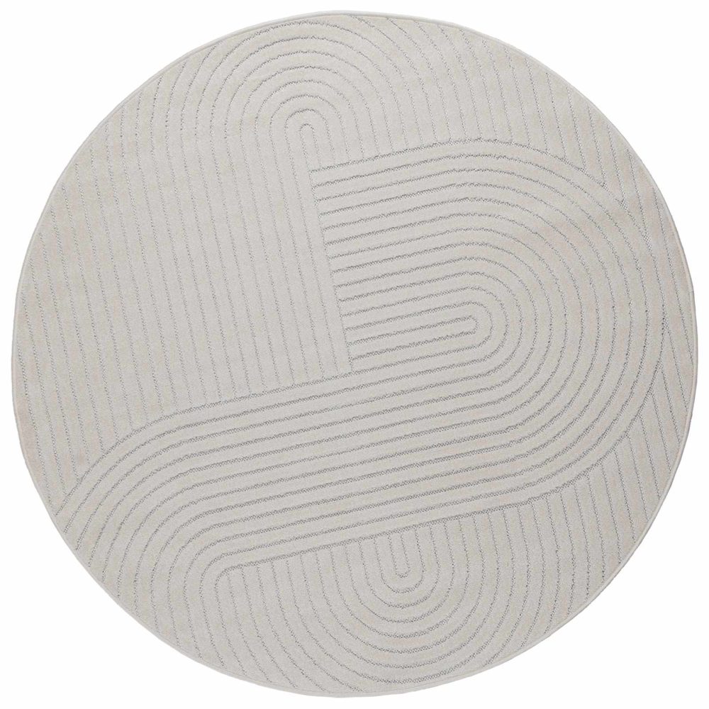 vidaXL Tapis d'intérieur et d'extérieur PALMERAS Crème diam. 200 CM – 200 CM 5,8 kg