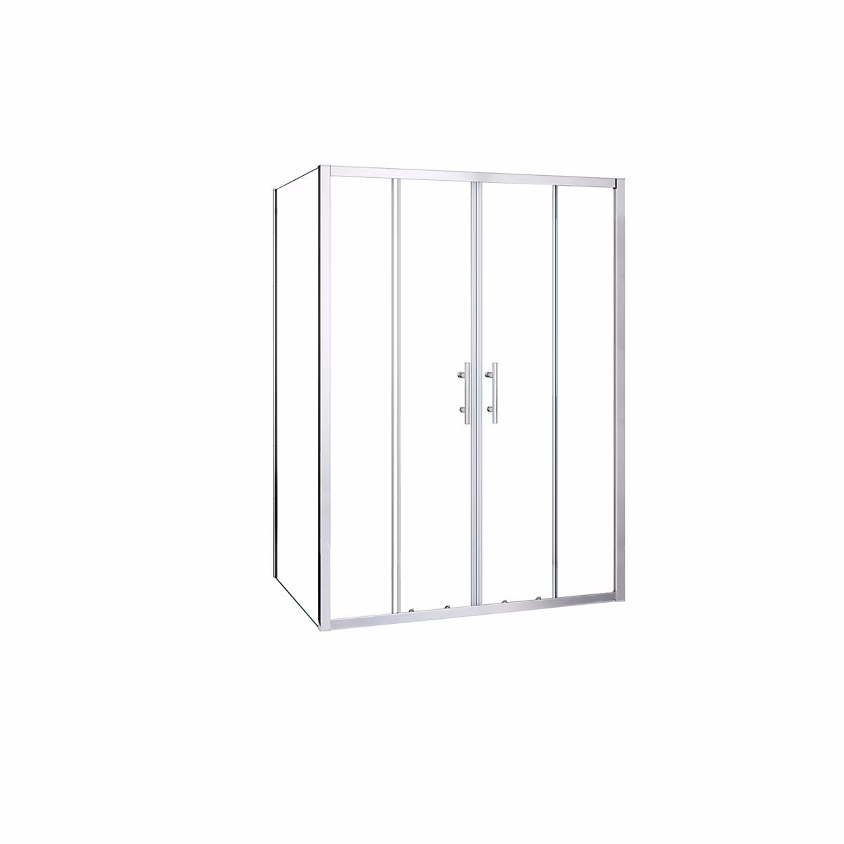 Cabine De Douche 150 × 70 × 190cm Porte De Douche Coulissante 150cm À L'accès Au Centre + Paroi Latérale