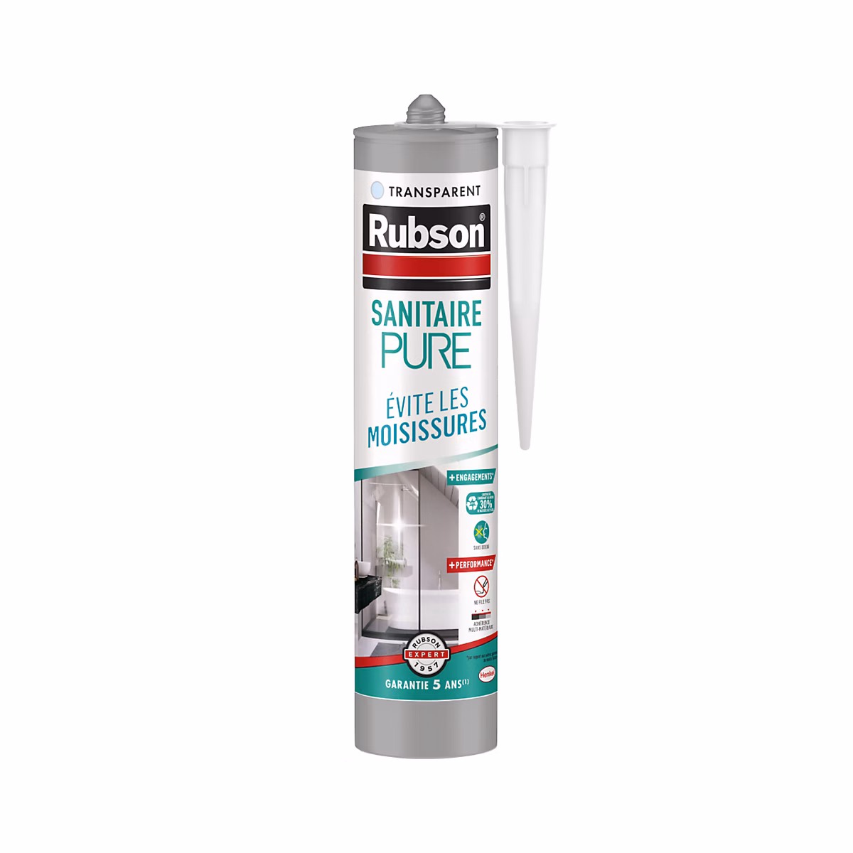 Mastic Rubson Pure Sanitaire transparent cartouche 280ml – Réf. QZDJUQIAD5591855948