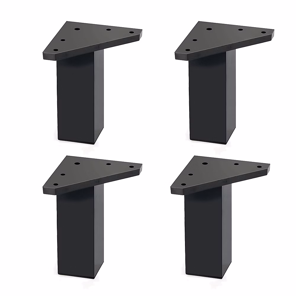 4 un. Pied carré pour meuble en plastique ABS résine ANTI – HUMIDITÉ 40 × 40mm hauteur 100mm noir