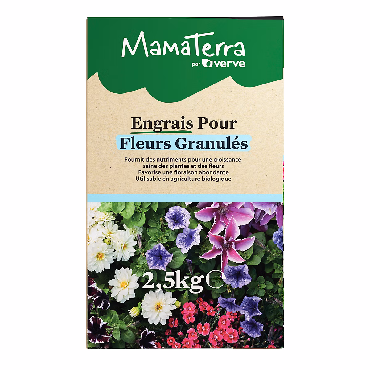 Engrais pour fleurs granulés 2.5 kg Mamaterra | Engrais