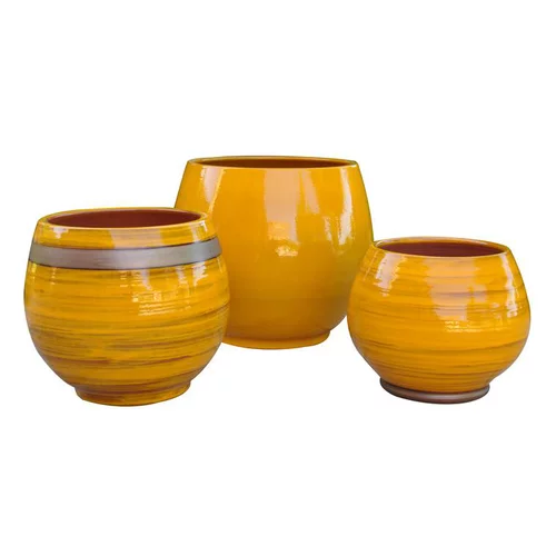 Pot Bahia Ibiza Sunshine en terre cuite émaillée H 31 x Ø 25 cm