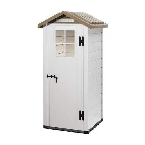 Abri de jardin mural en résine beige Foresta Evo - 96,5 x 96,5 x 203 cm