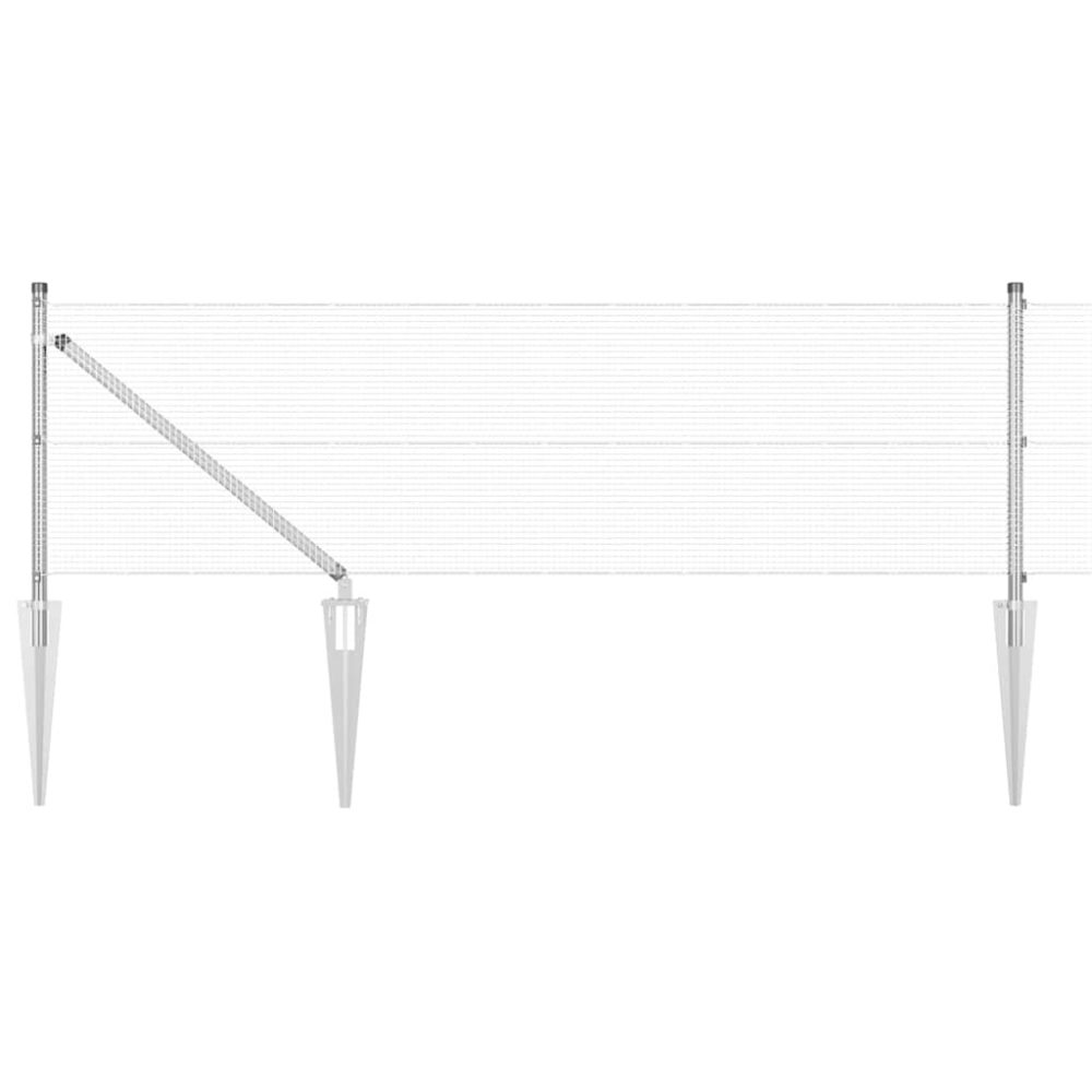 vidaXL Clôture en fil soudé avec pointes 100 x 0,6 m Acier galvanisé – 0,6 m 1,2 cm