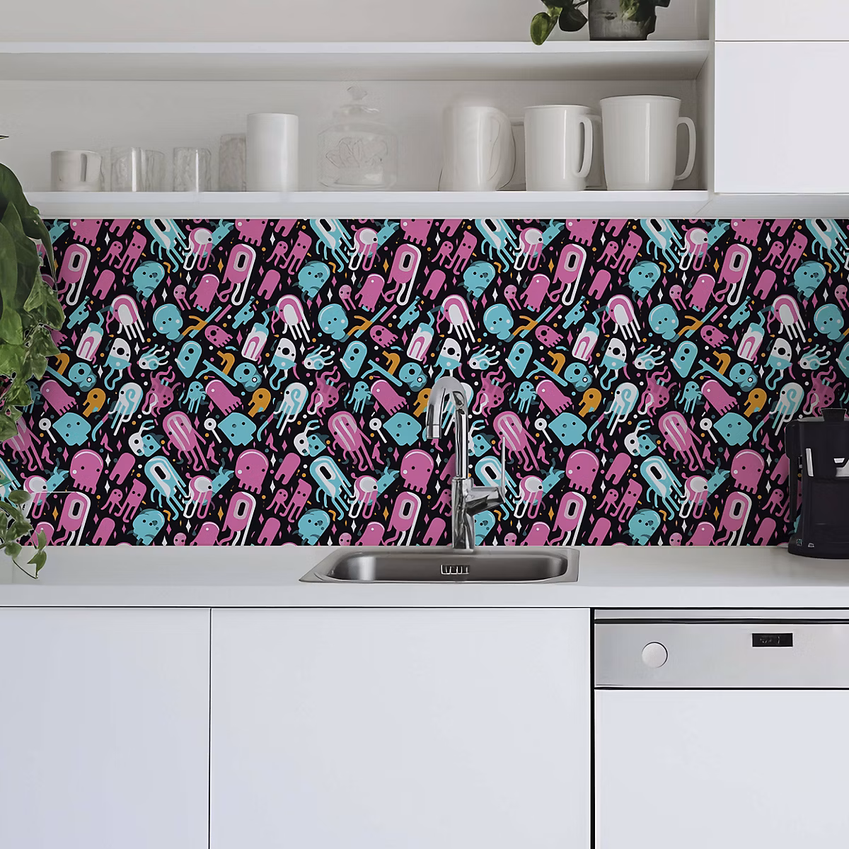 Crédence adhésive déco fun multicolore 40 × 400cm