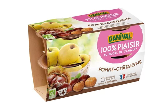 Dessert de fruits pomme chataigne bio - 4x 100g