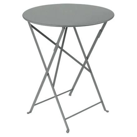 Table pliante Bistro coloris gris en acier Fermob - Ø 60 x 74 cm