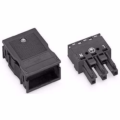 Connecteur d'alimentation WINSTA MIDI WAGO noir – 25 A | 0 | 5 | 4 mm² | levier | alliage cuivre