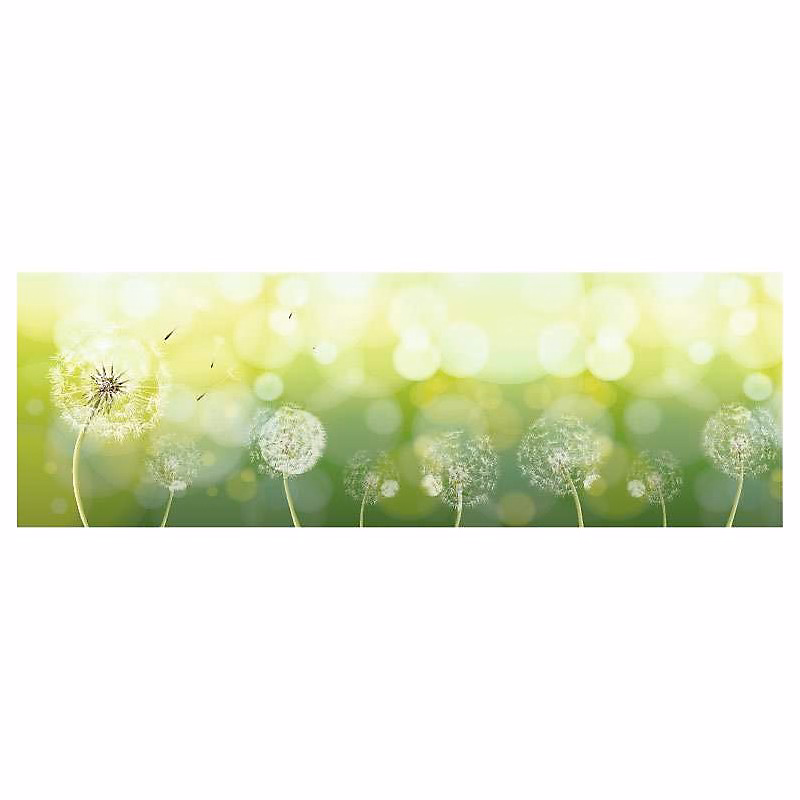 Brise vue imprimé DANDELION et herbe verte – H.1 x L.3 m | 100% occultant | Made in France par Scenolia + kit de fixation offert