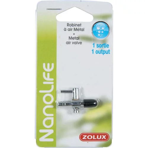 Robinet à air s/s 1 sortie pour aquarium en métal coloris argent Zolux