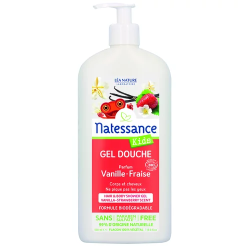 Shampooing douche kids fraise vanille Natessance Kid 500 ml