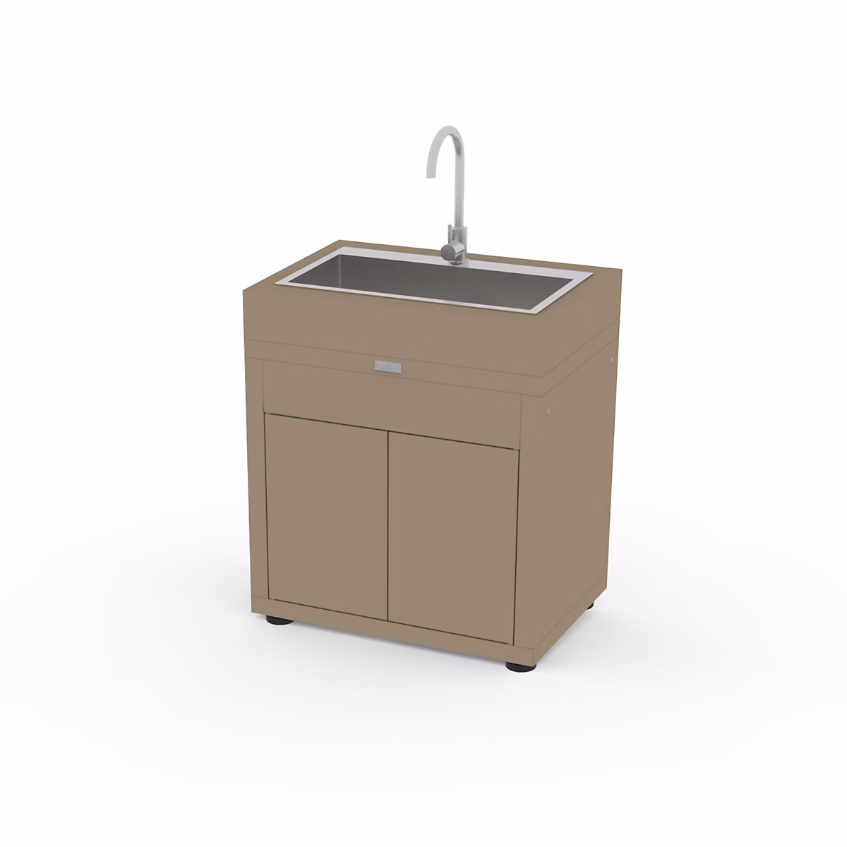 Meuble avec évier pour cuisine extérieure 80 × 55 cm taupe Le Marquier