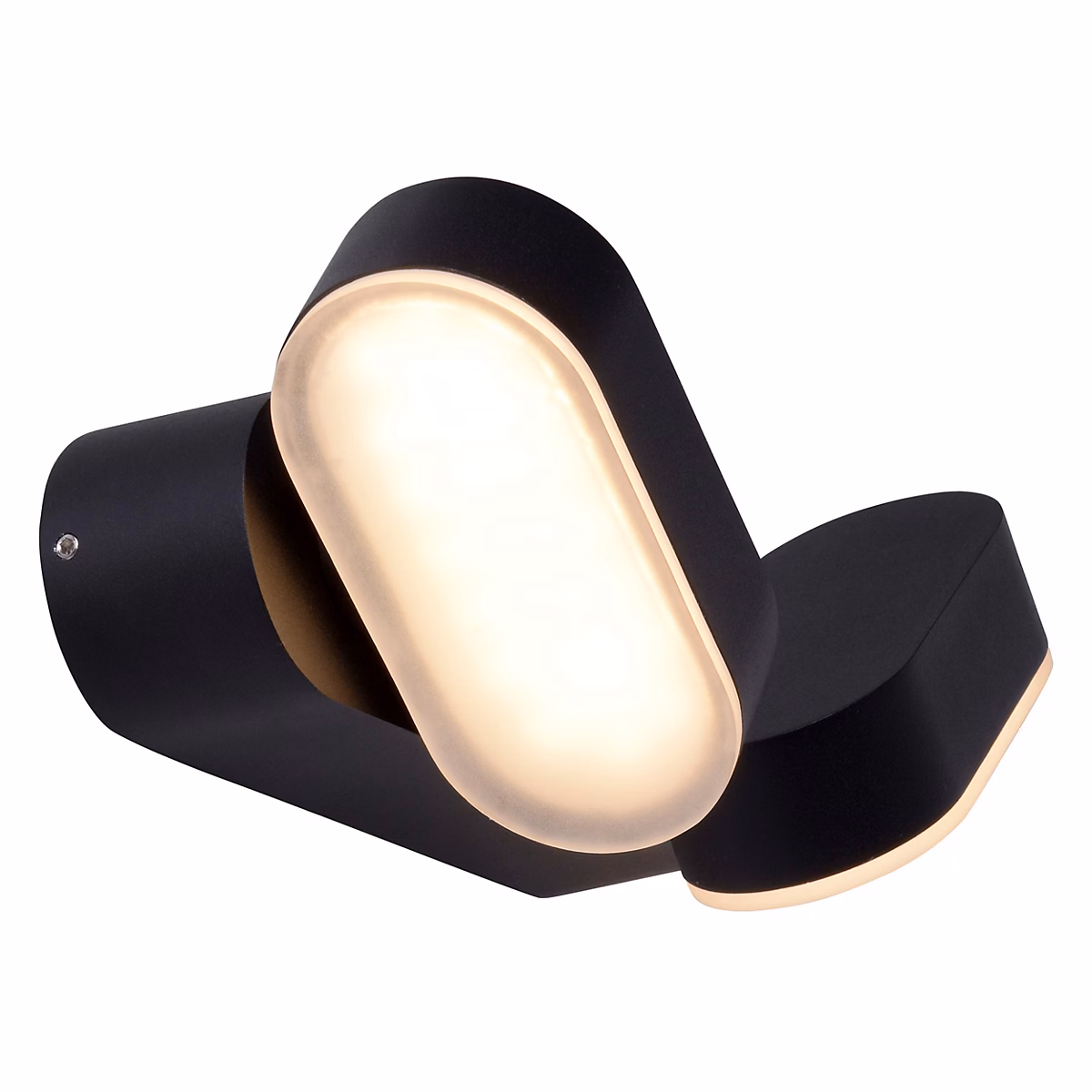 Applique murale d'extérieur LED 'Motus' en métal et plastique noir – avec LED intégrée