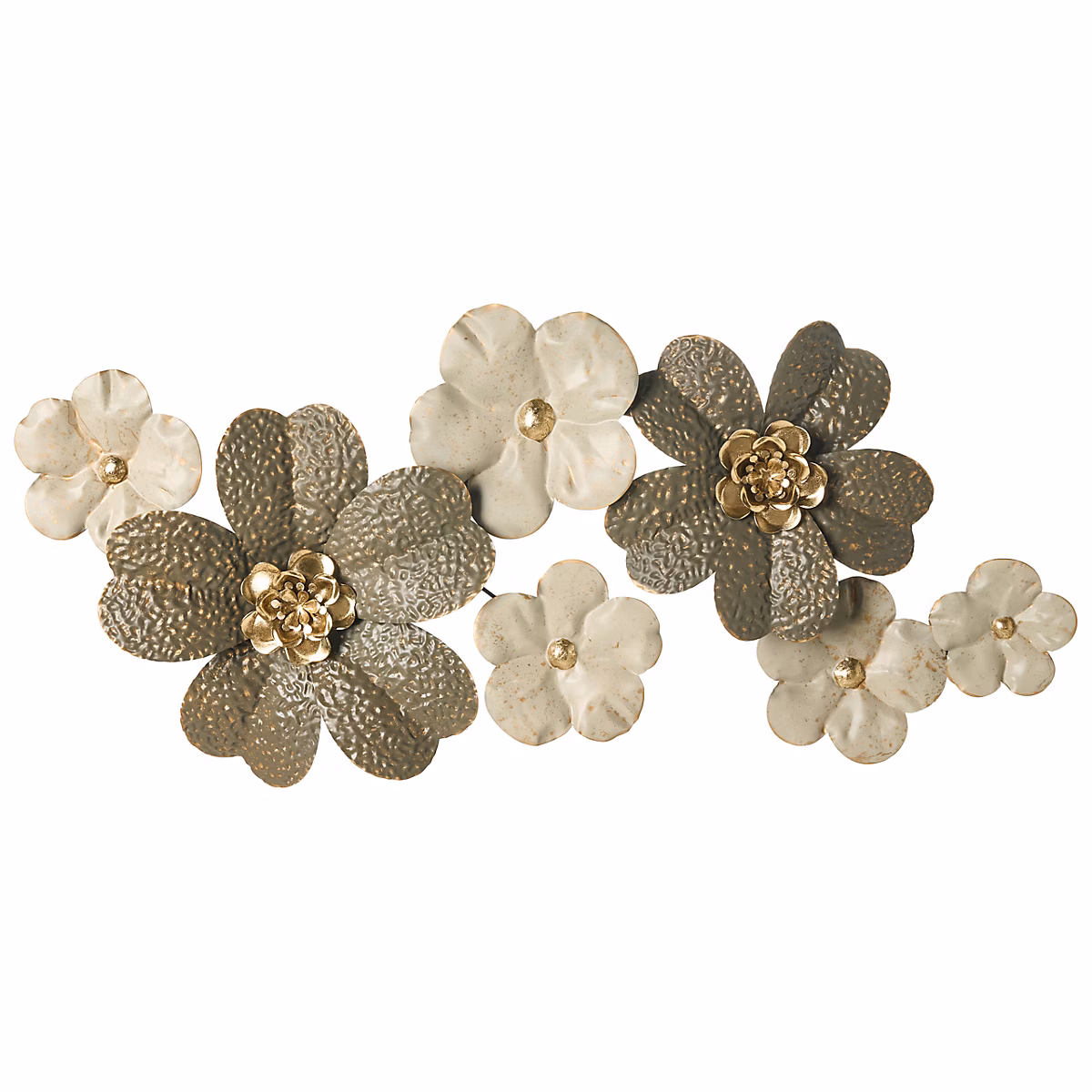 Objet décoratif – Décoration murale Fleur LANTHANUM 52 cm Métal Beige