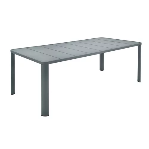 Table Oleron en aluminium coloris Gris orage de 205 x 100 x 74 cm