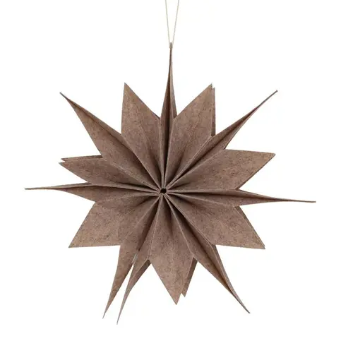 Décoration à suspendre forme étoile en feutrine marron - Ø 40 cm