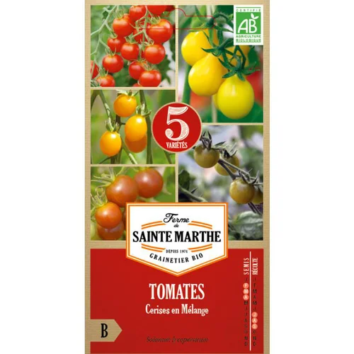 Graines de Tomates cerises en mélange bio Ferme de Sainte Marthe - 50 graines à semer