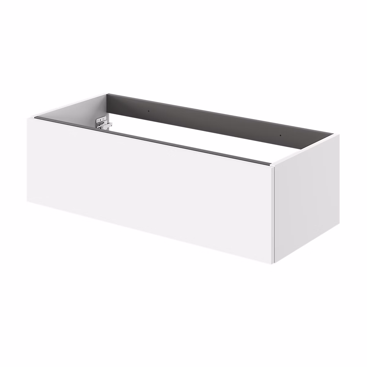 Meuble sous vasque l.100 x H.30 x P.45 cm – blanc mat, 1 tiroir sans poignée, Kentia