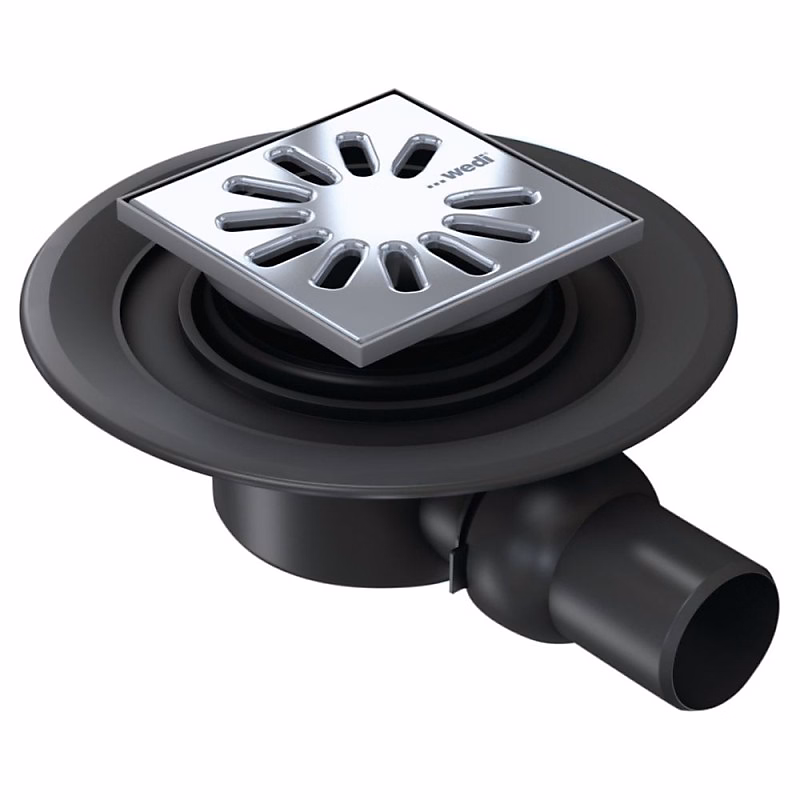 Evacuation des eaux – Bonde de douche sortie horizontale WEDI avec grille carrée