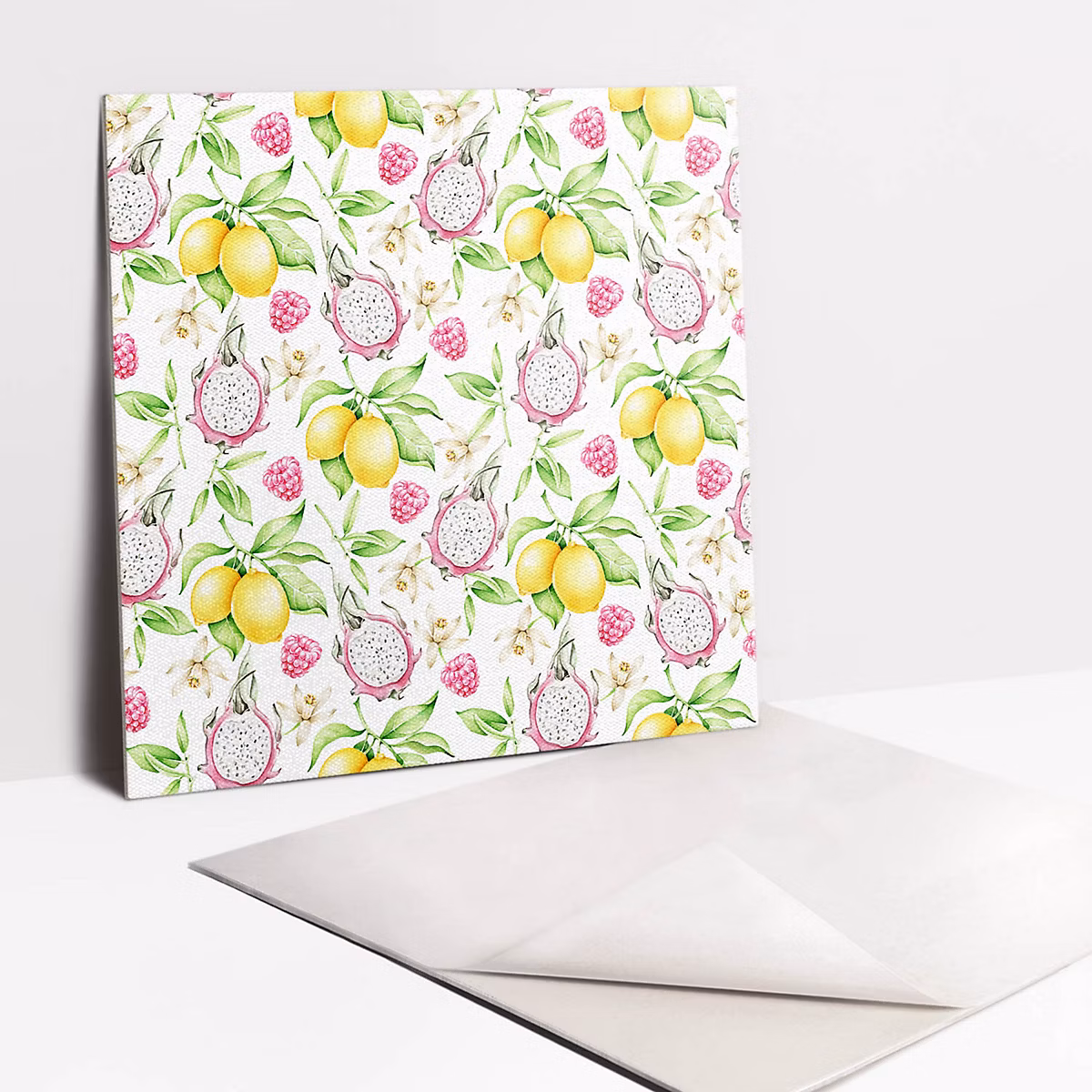 Carreaux vinyle Tulup 30 × 30 cm Fruit du dragon et citron 9 pcs