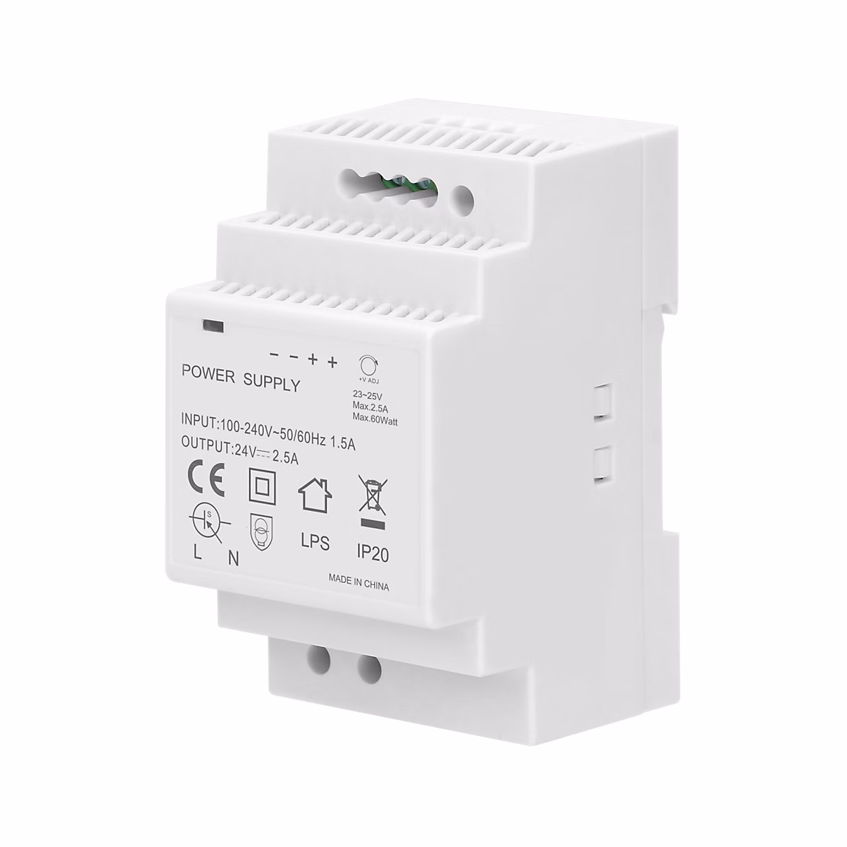 Alimentation Courant Continu 24v 2 | 5a 60w – 3 Modules – Transformateur 220v – 24v Cc