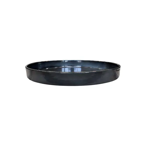 Soucoupe ronde en métal recyclé coloris gris océan vif Upcycle Cylindre XXL - Ø 40 x H 5 cm