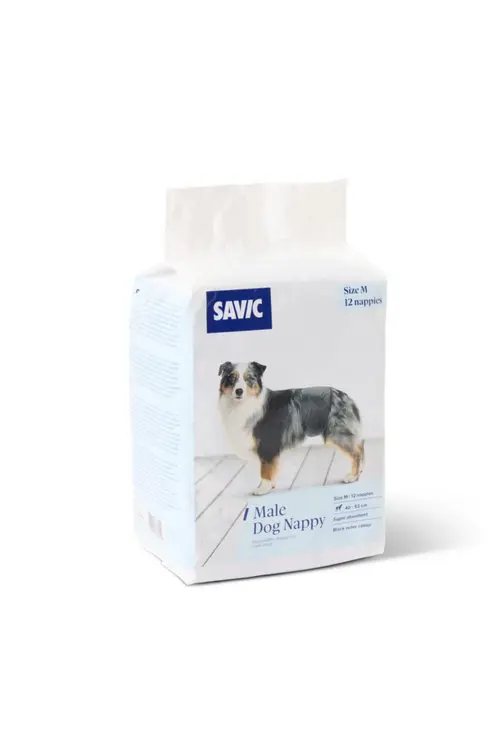 Couche pour chien coloris noir Savic Male Dog Nappy - Taille M x 12
