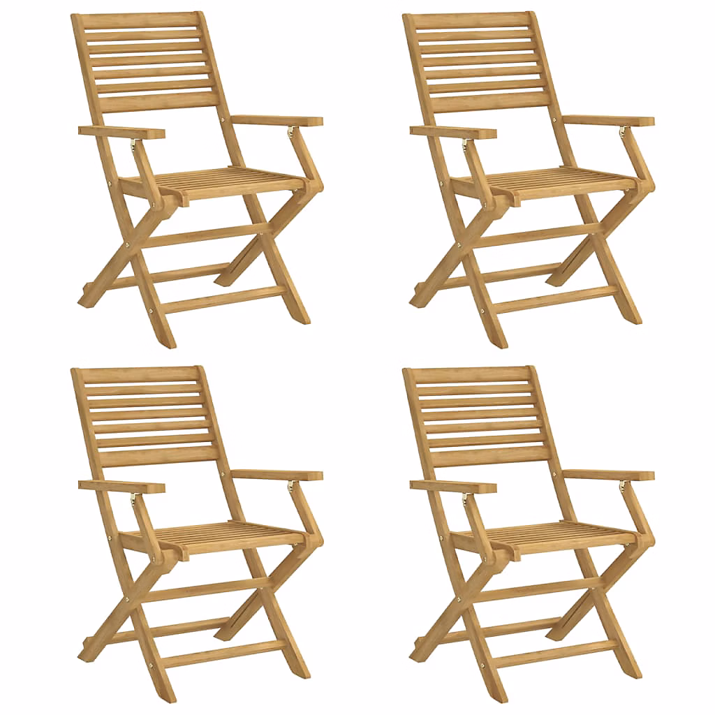 Chaises pliantes – lot de 4, 54,5 × 61,5 × 86,5 cm, en bois d'acacia massif vidaXL