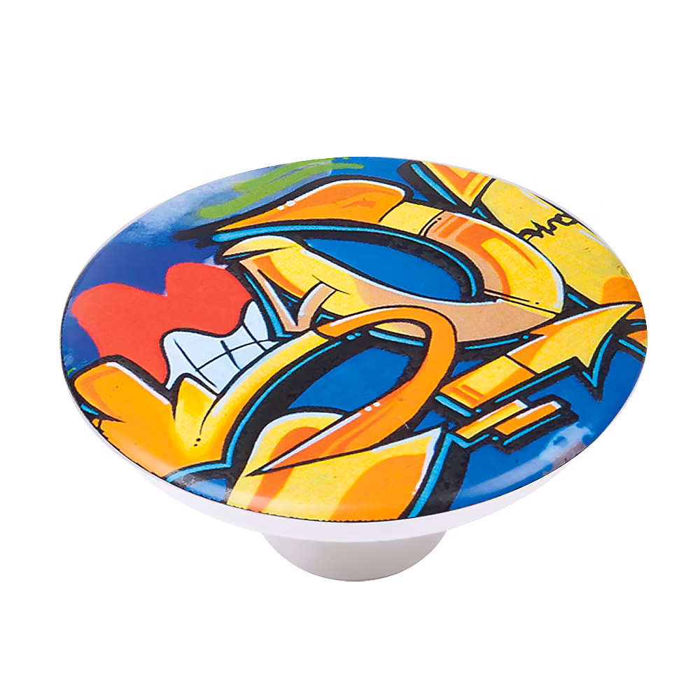 Bouton de meuble abs diamètre 50 mm sérigrafié graffiti 1 lot de 36 piéces – Réf. ZJTSHIIYM7408257631