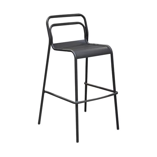 Chaise haute Oro grise en aluminium 60 x 54 x 104 cm
