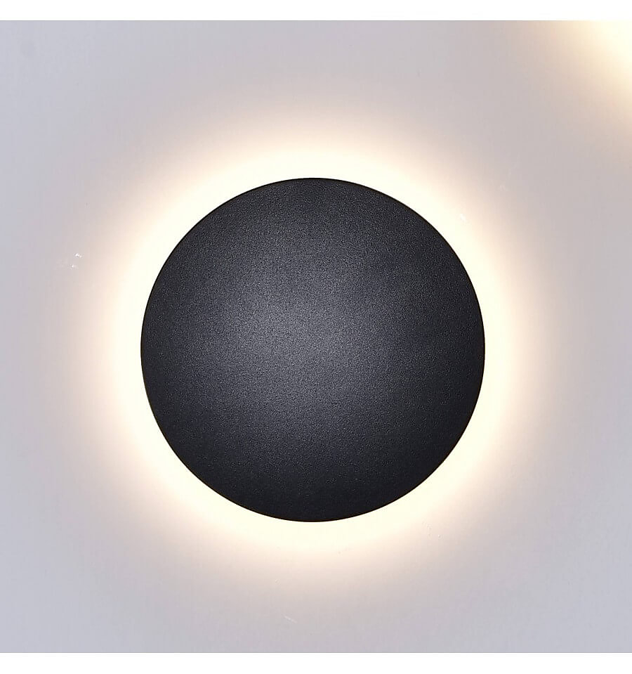 Eclairage mural noir LED D18 cm compatible avec variateur IP65 – Lunar