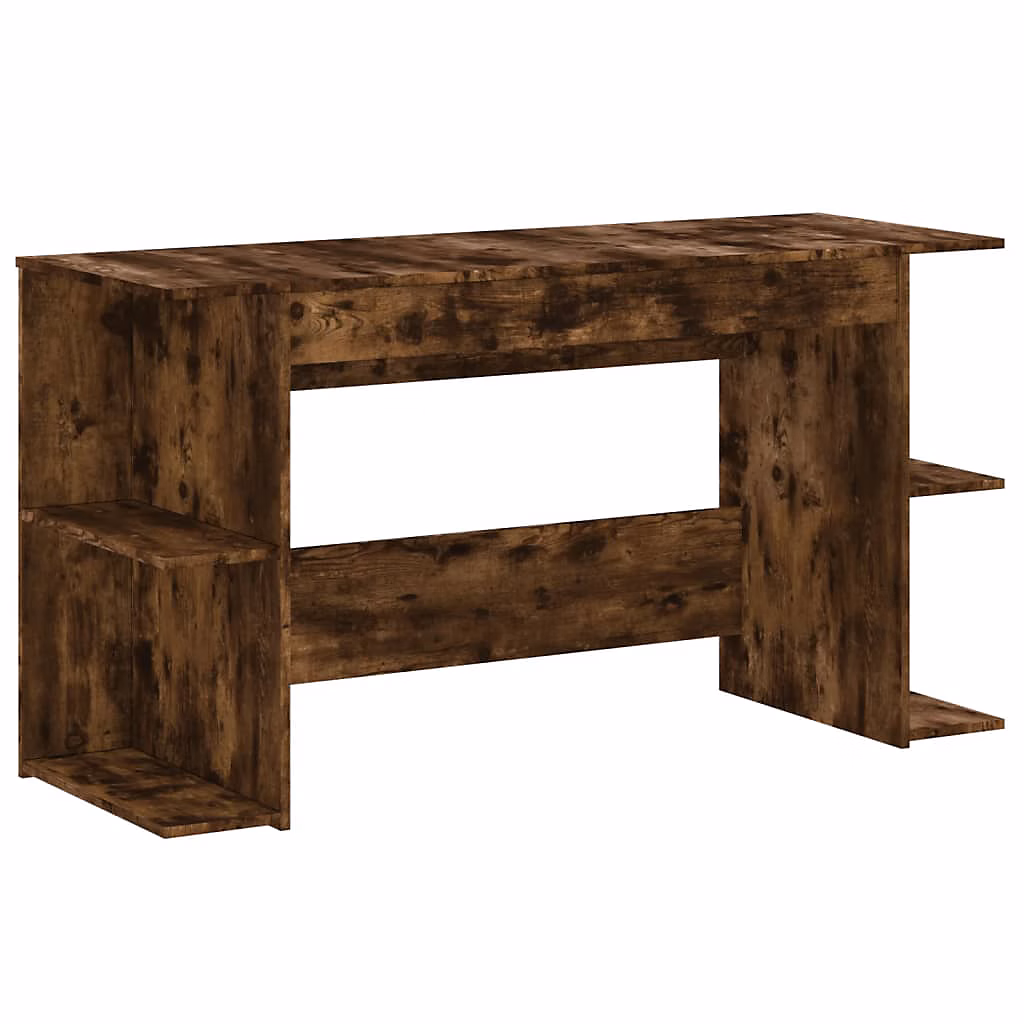 Bureau chêne fumé 140 × 50 × 75 cm bois d'ingénierie vidaXL