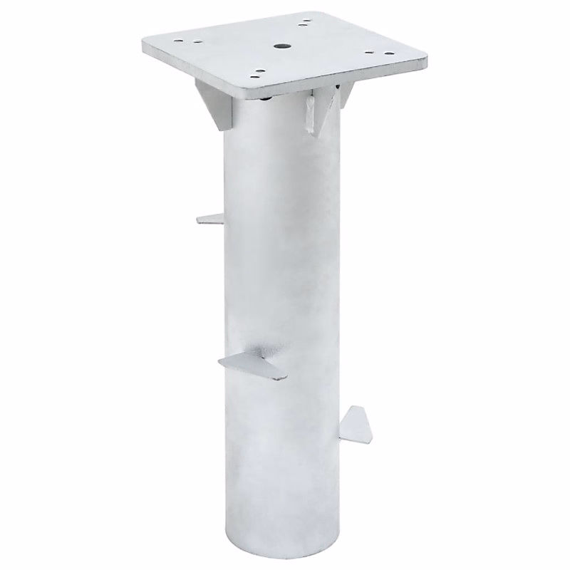 Base de parasol enterré argenté 16 × 16 × 39 – 5 cm acier