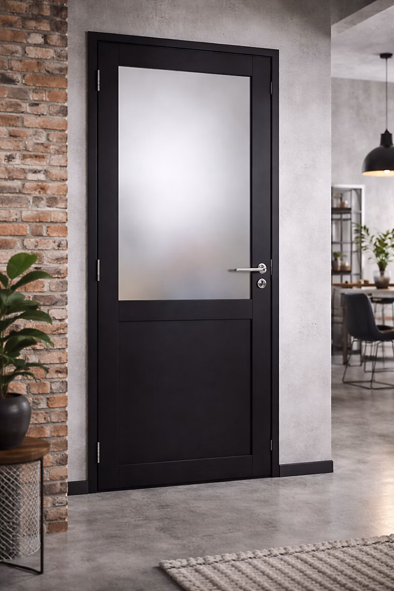 Bloc Porte Athena Noir H204 X L73 Cm Côte Tableau P.droit – poignee Pomerol Gd Menuiseries