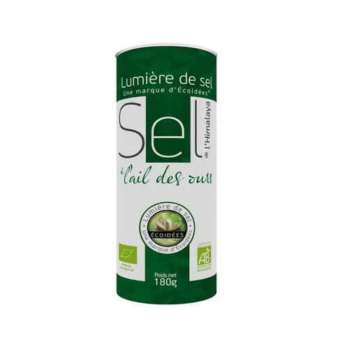 Sel à l’ail des ours bio en boîte verte de 180 g