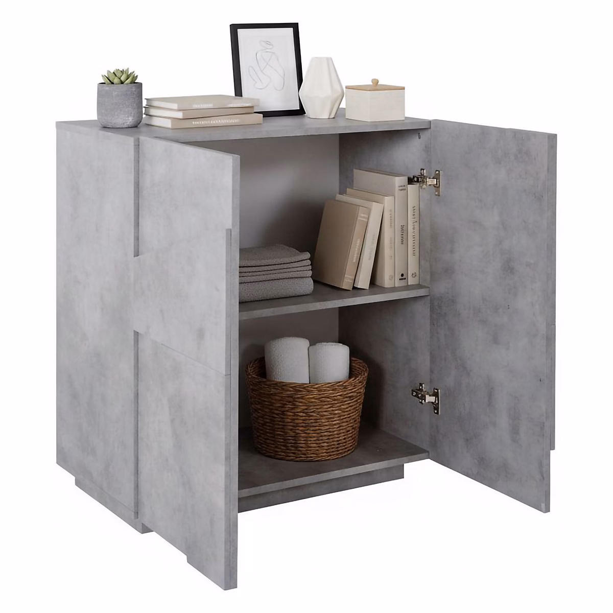 Buffet Raoul – Buffet de cuisine avec 2 portes | Buffet de salon | 100% Made in Italy | 81x44h86 cm | Ciment