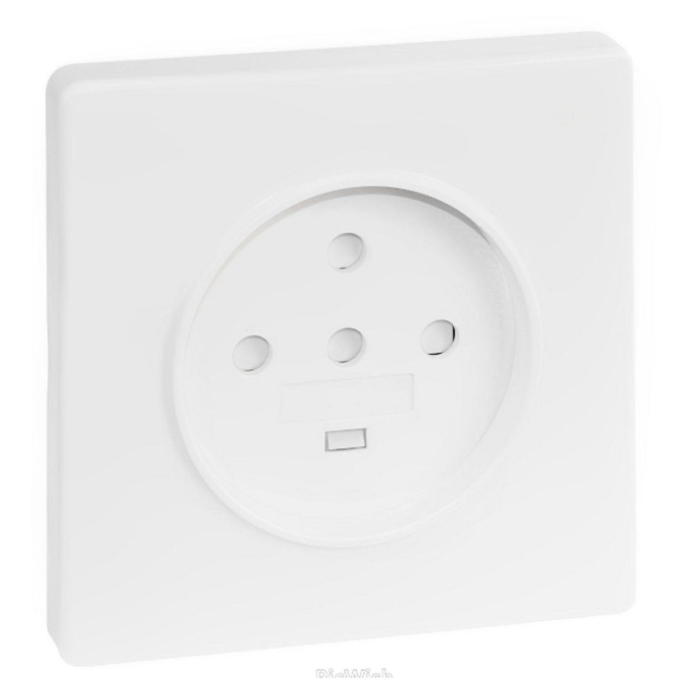 60284 Eur'ohm Square Prise De Courant 20a Blanc 3p+n+t 100mmx100mm