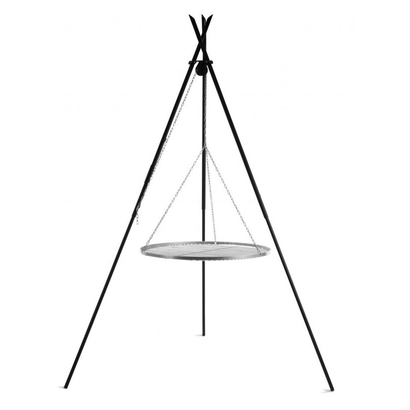 Barbecue sur trépied 210 cm - Grille de cuisson 80 cm en acier