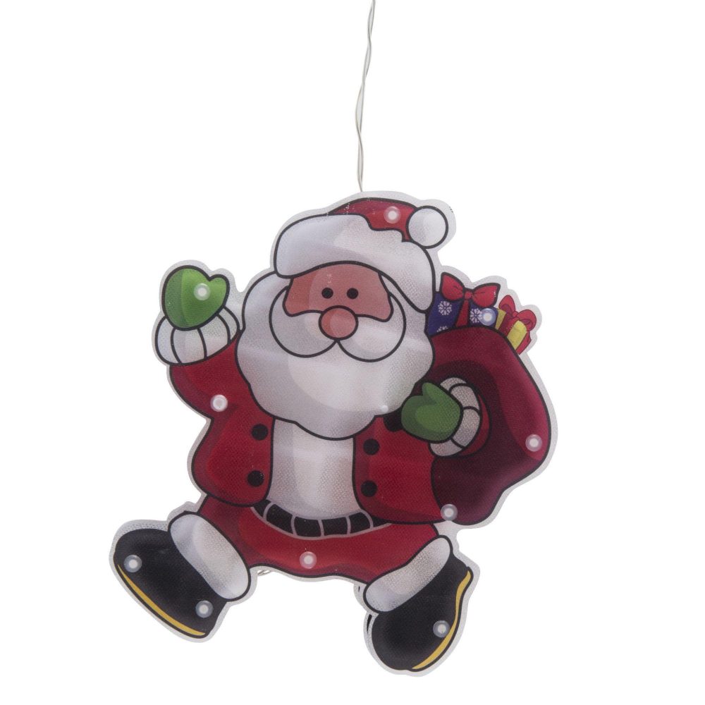 WERKAPRO Papa noël lumineux 10led 17,4 x 20 x 2,6 cm – 2,6 cm PVC