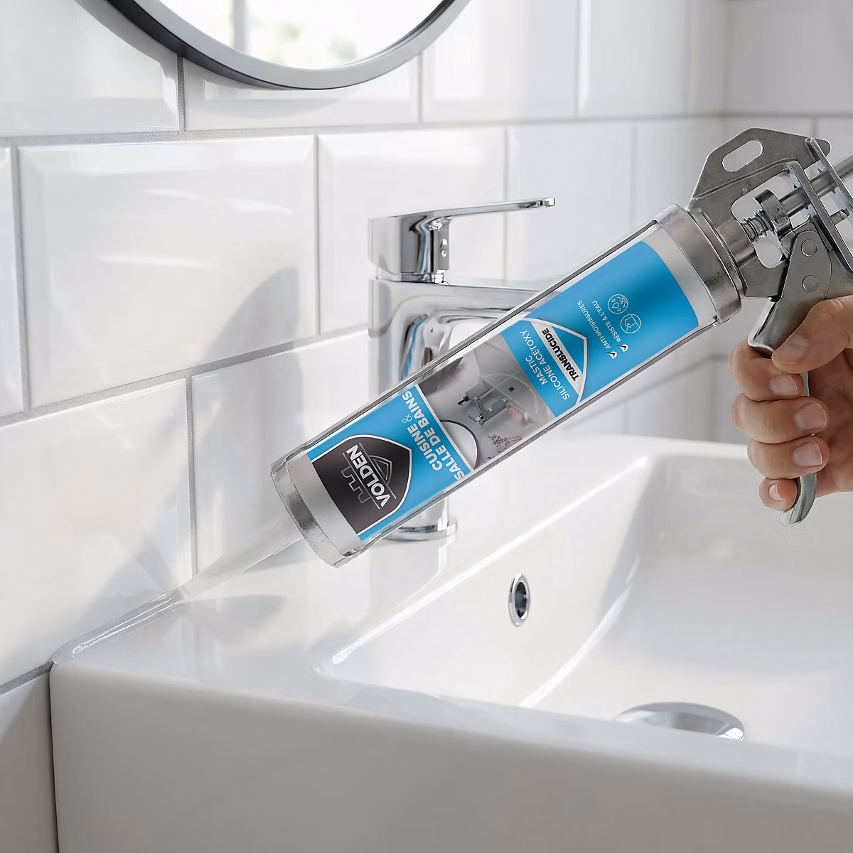 Mastic, cartouche joint et silicone – Mastic silicone acétoxy cuisine et salle de bain Volden transparent 280ml