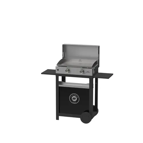 Plancha gaz inox Duo Edition avec chariot Le Marquier - H 116 cm
