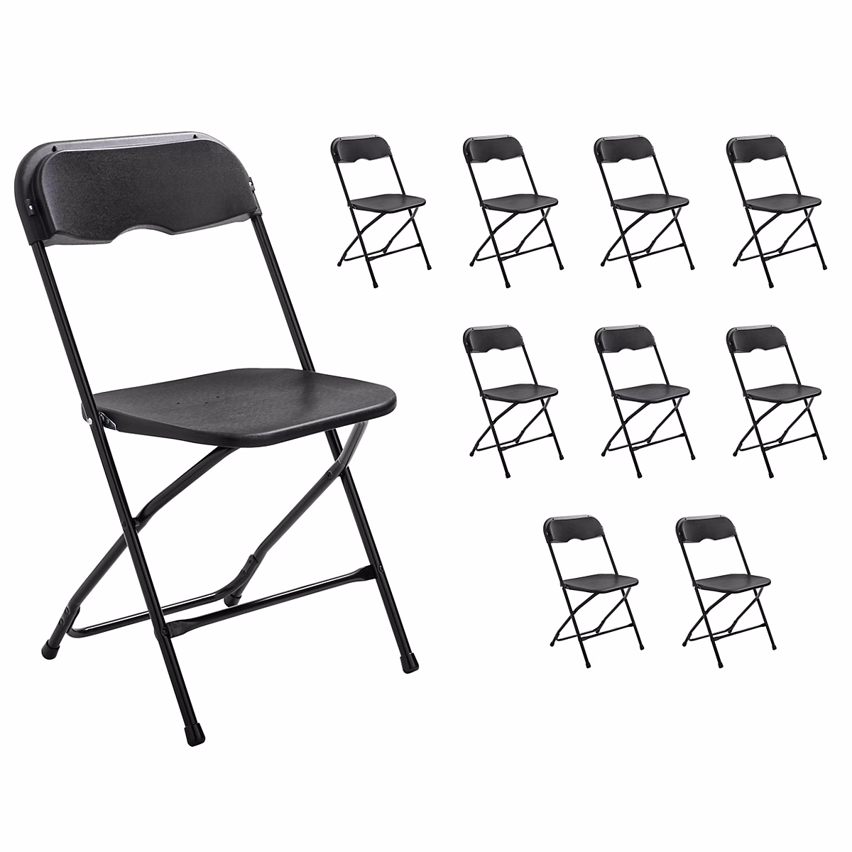 Chaises pliantes noires de réception Oviala – lot de 10