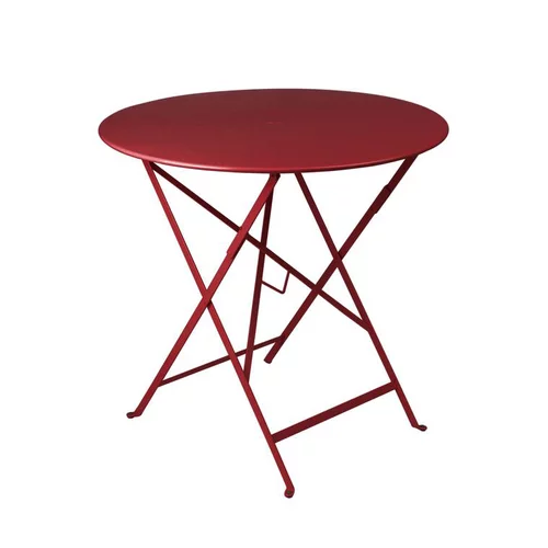Table ronde pliante en acier coloris piment Bistro Fermob - Ø 77 x 74 cm
